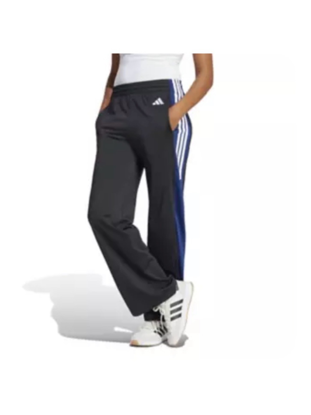 adidas Tricot 3-Stripes Straight Leg Track Pants Color: Black Size: MEDIUM